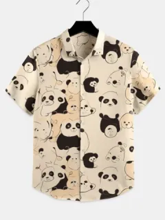 Camisas con estampado de animales de dibujos animados en toda la prenda