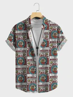 Camisas con estampado de monos de circo