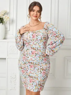 Estampado floral Ditsy de talla grande Vestido