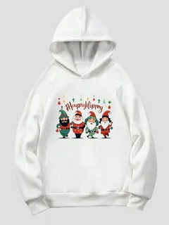 Sudaderas con capucha con estampado de Papá Noel de dibujos animados