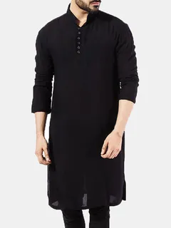 Camiseta de manga larga de algodón Pathani Kurta para hombre