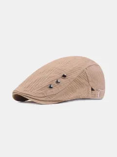 Gorros de boina de algodón lavado para hombre, visera ajustable hacia adelante Sombrero