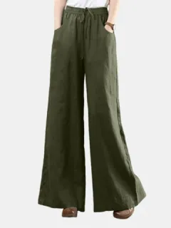 Pierna ancha suelta casual Pantalones