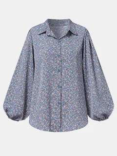 Blusa de solapa con estampado floral