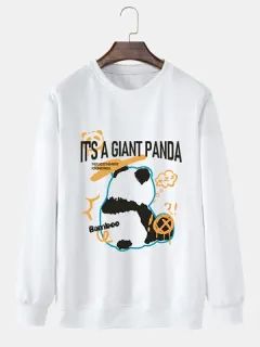 Sudaderas con estampado de letras Panda