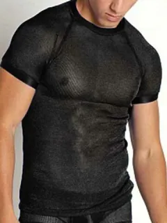 Camiseta raglán transparente con purpurina