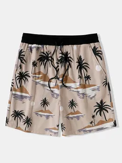 Shorts con paisaje de cocoteros