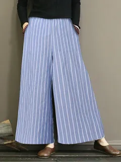 Pantalones anchos con estampado de rayas