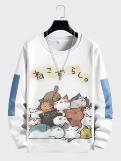 Sudaderas japonesas de dibujos animados Gato