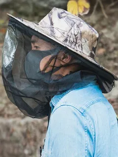 Verano al aire libre Viaje Anti-insectos Sombrero Protector solar Impermeable Plegable Transpirable pesca Sombrero