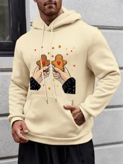 Sudaderas con capucha con estampado de mano de hombre de jengibre