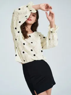 Blusa Dot Patrón Jacquard