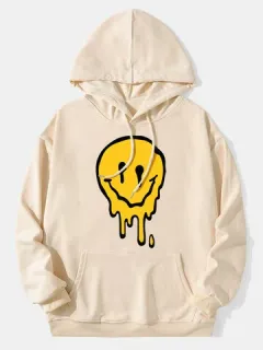 Sudaderas con capucha con gráfico de sonrisa de goteo