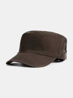 Gorro militar anti-UV gorro casual simple duradero de top plano de viaje al aire libre para hombres