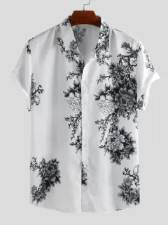 Botones con estampado floral Camisa