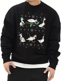 Sudaderas con estampado de pato y copo de nieve navideño