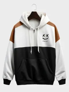 Sudaderas con capucha y media cremallera con diseño de sonrisa