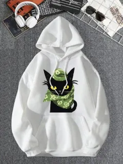 Sudaderas con capucha gráficas de dibujos animados Gato