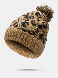 Gorro de punto de leopardo unisex Sombrero