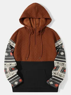 Sudaderas con capucha étnicas con textura multielemento