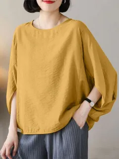 Blusa de manga dolman sólida