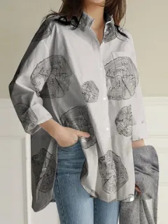 Blusa suelta con estampado geométrico