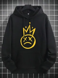 Sudaderas con capucha con estampado de sonrisa de corona