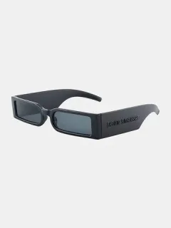 Unisex Rectangular Sunglasses with Wide Legs and Full Frame