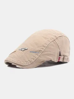 Visera solar informal plana de algodón de color sólido para hombre Sombrero