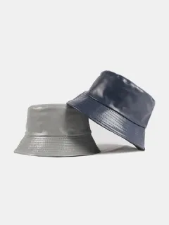 Cubo para sombrilla de color liso de piel sintética para mujer y hombre Sombrero