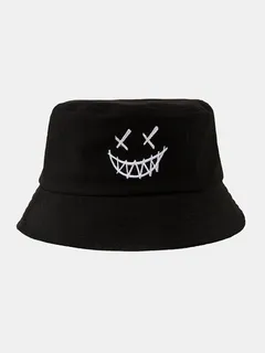 Cubo de bordado de cara divertida unisex Sombrero