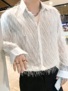 Franja Rayada Transparente Camisa