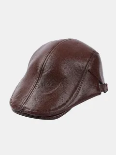 Hombre Piel Genuina Gorra plana casual retro