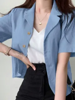 Casual Button Front Blazer