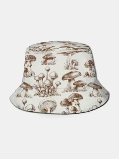 Collrown Mujer & Men Mushroom Patrón Cubo de impresión Sombrero