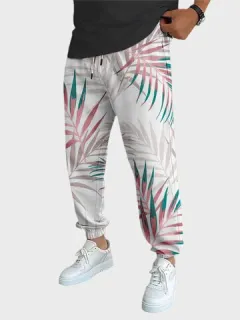 Pantalones deportivos estampados Tropical Hoja