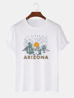 Camisetas Sunset de puro algodón con cactus