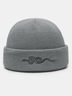 Gorro de punto unisex con bordado de serpiente Sombrero