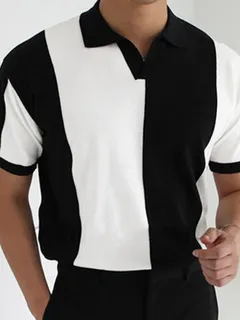 Color Block Patchwork Golf Camisa