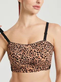 Plus Size Leopard Graphic Bras