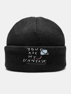 Gorro unisex con bordado de letras Planet Sombrero