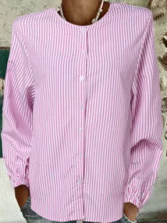 Camisa a rayas Cuello Informal Camisa