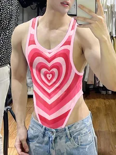 Body sin mangas con estampado de corazones