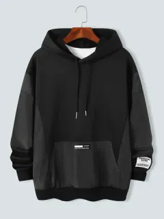 Sudaderas Techwear con detalle de etiqueta de patchwork