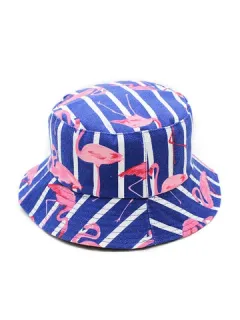 Gorra Rayas Flamingo Patrón Visera parasol Fisherman