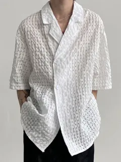 Solapa Con Textura Suelta Camisa