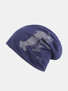 Gorros de gorro con estampado de algodón unisex para hombre al aire libre Oreja Sombrero de protección cálido Skullies