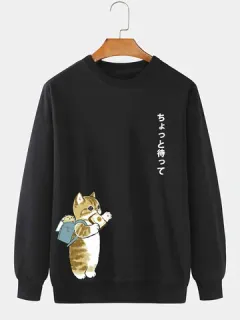 Japonés Gato Sudaderas sin capucha