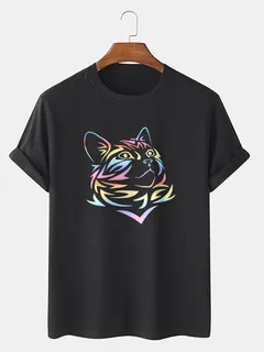 Arco iris reflectante Gato: camisetas gráficas