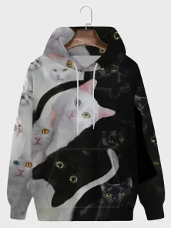 Sudaderas con capucha con estampado integral Gato